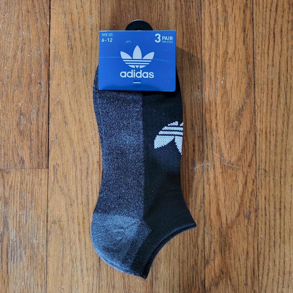 Men's Adidas No Show Socks - 3 Pair - NWT
